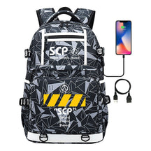 Printed Usb Youth School Bag Leisure Travel Backpack