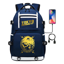 Golden Anime Tokyo Ghoul Print Usb Youth Student Backpack For Men And Women Leisure Travel Backpack