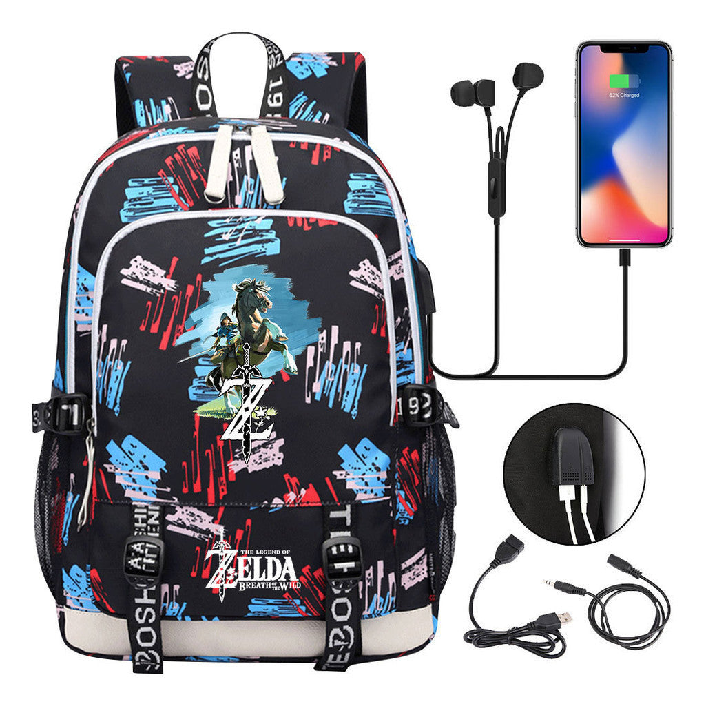 Usb Youth Student Backpack For Men And Women's Leisure Sports Backpack