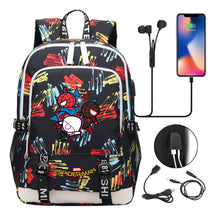 Superhero Printed Youth Primary And Secondary School Backpack Usb Men's And Women's Leisure Backpack