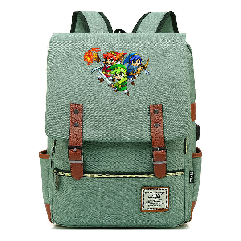The Tears Of The Kingdom Of Zelda Game Printed Student Backpack Usb Men's And Women's Casual Backpack