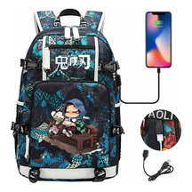 Cartoon Printed Usb Large Capacity Youth Student Backpack For Men And Women's Leisure Travel Backpack