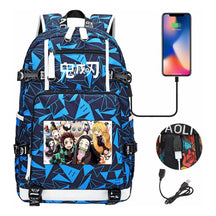 Cartoon Printed Usb Large Capacity Backpack For Men And Women's Leisure Travel Backpack
