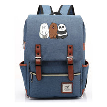 Cartoon Cute Three Bears Printed Youth School Bag For Men And Women Leisure Belt Buckle Classic Backpack