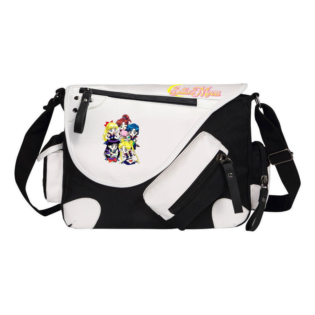 Beauty Girl Warrior Printed Youth Student School Bag Canvas Single Shoulder Bag Men's And Women's Casual Straddle Backpack