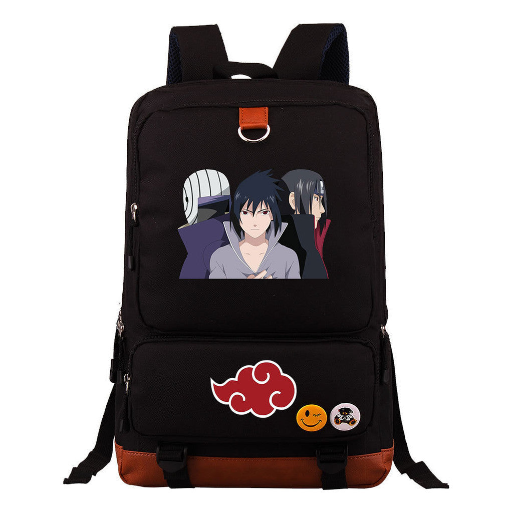 Cartoon Naruto Uchibo Youth Student School Bag Large Capacity Travel Bag Men's And Women's Backpack