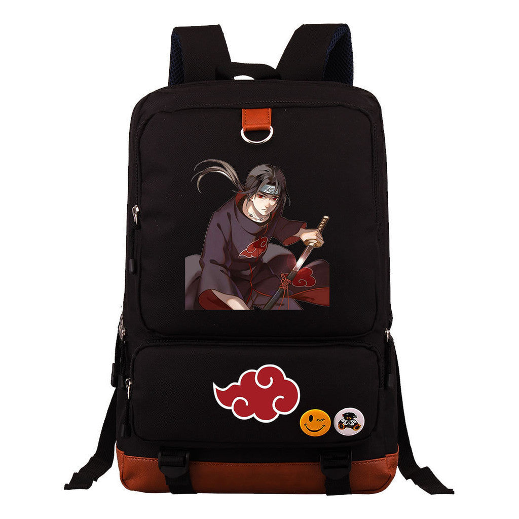 Cartoon Naruto Uchibo Youth Student School Bag Large Capacity Travel Bag Men's And Women's Backpack