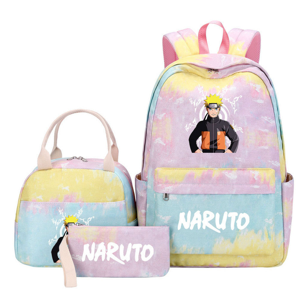 Naruto Student Girl Backpack Lunch Bag Three Piece Set Backpack Set