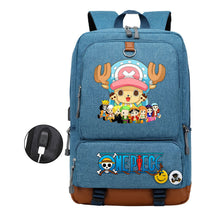 Cartoon One Piece Print Usb Youth Student Backpack For Leisure Travel Backpack