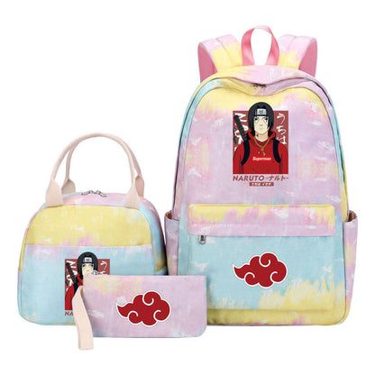 Naruto Teenage Student Girls School Bag Lunch Bag Three Piece Set Backpack Set