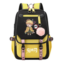 Cartoon Fashion Usb Youth School Bag For Boys And Girls Casual Ribbon Flip Backpack