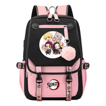 Cartoon Fashion Usb Student Backpack With Casual Woven Strap Flip Back Backpack