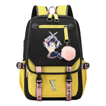 Japanese Cartoon Fashion Usb Youth Student Backpack With Casual Woven Strap Flip Back Backpack