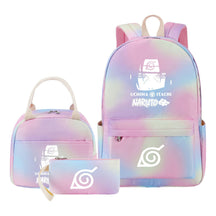 Naruto Teenage Student Girls School Bag Lunch Bag Three Piece Set Backpack Set