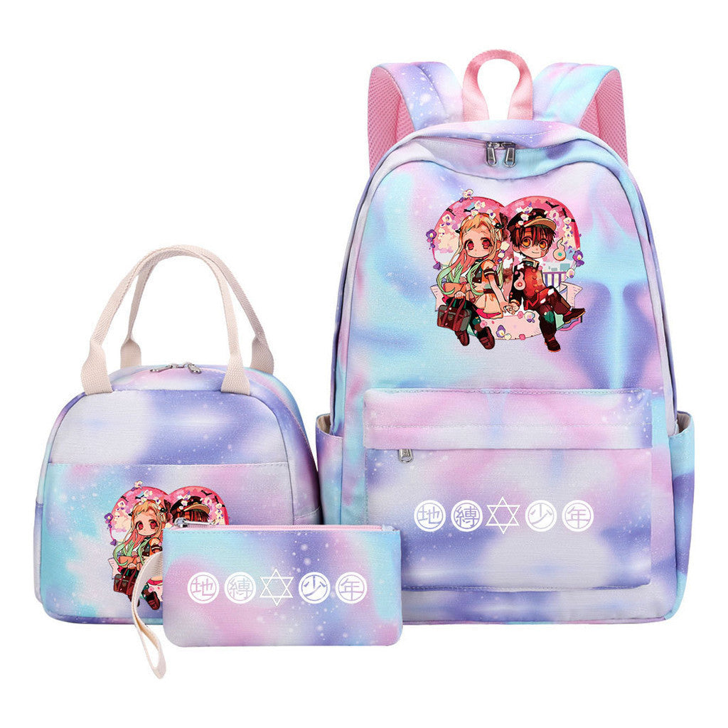 Teenage Student Girl Backpack Lunch Bag Three Piece Set Backpack Set