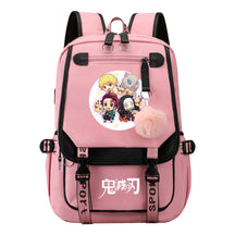 Cartoon Fashion Usb Youth School Bag For Boys And Girls Casual Ribbon Flip Backpack