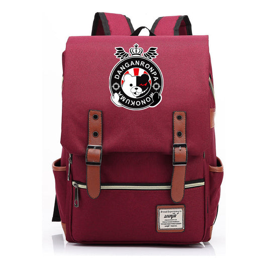 Printed Teenage Student Backpack For Men And Women With Casual Belt Buckle Classic Backpack