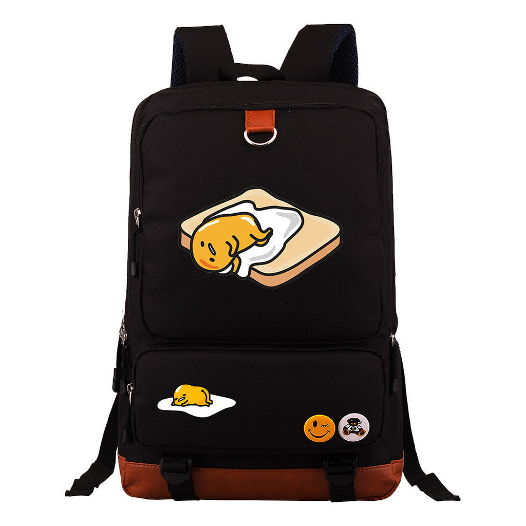 Cartoon Anime Lazy Egg Youth Student Backpack With Large Capacity Travel Bag For Boys And Girls Backpack