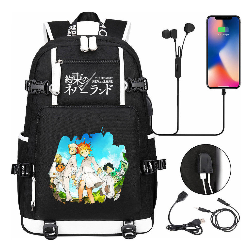 Promised Dream Island Usb Large Capacity Youth Student Backpack For Boys And Girls Leisure Travel Backpack