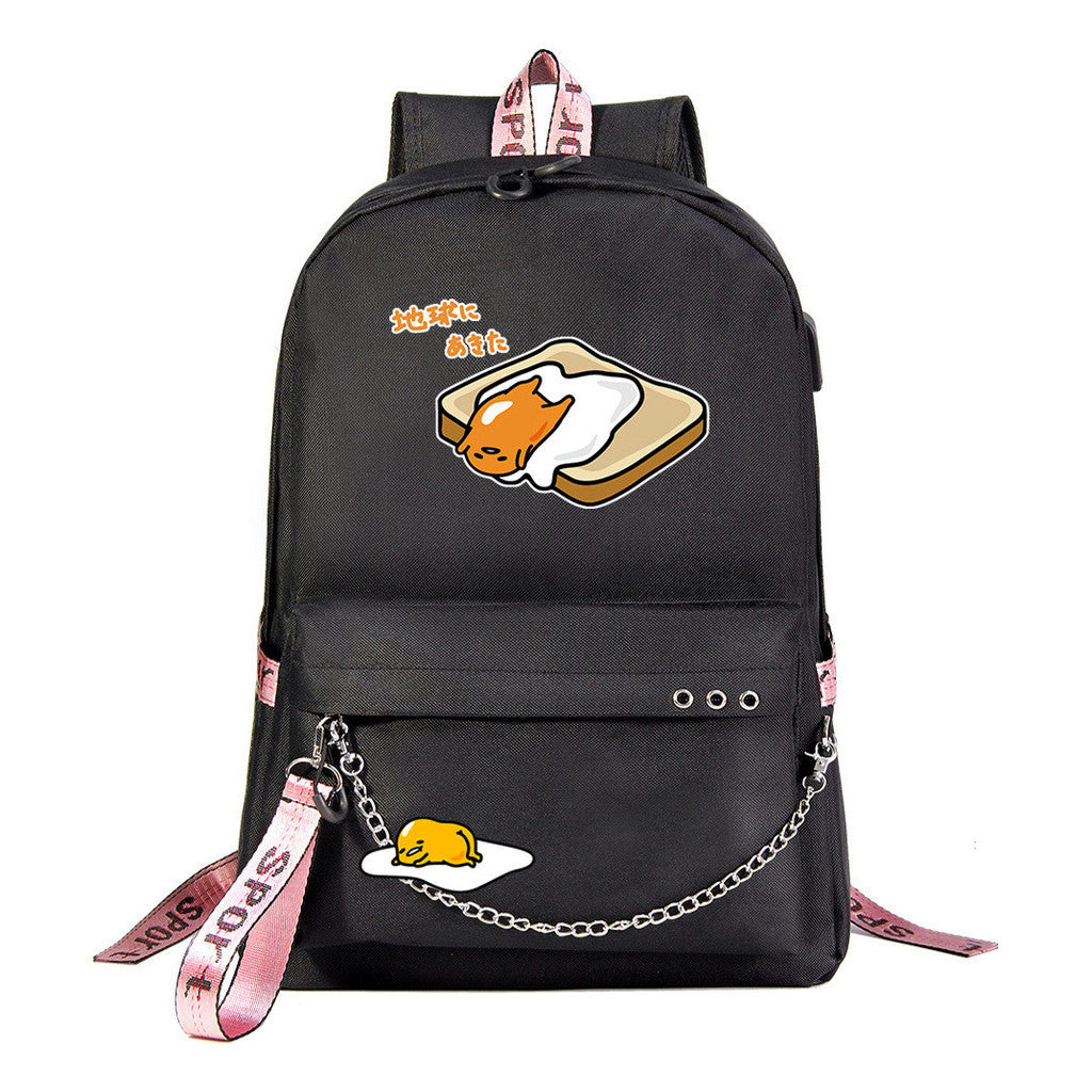 Lazy Egg Usb Youth Student Backpack For Men And Women's Leisure Travel Backpack