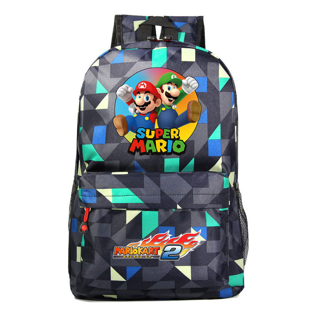 Super Mario Starry Sky Student Backpack For Men And Women's Leisure Travel Backpack
