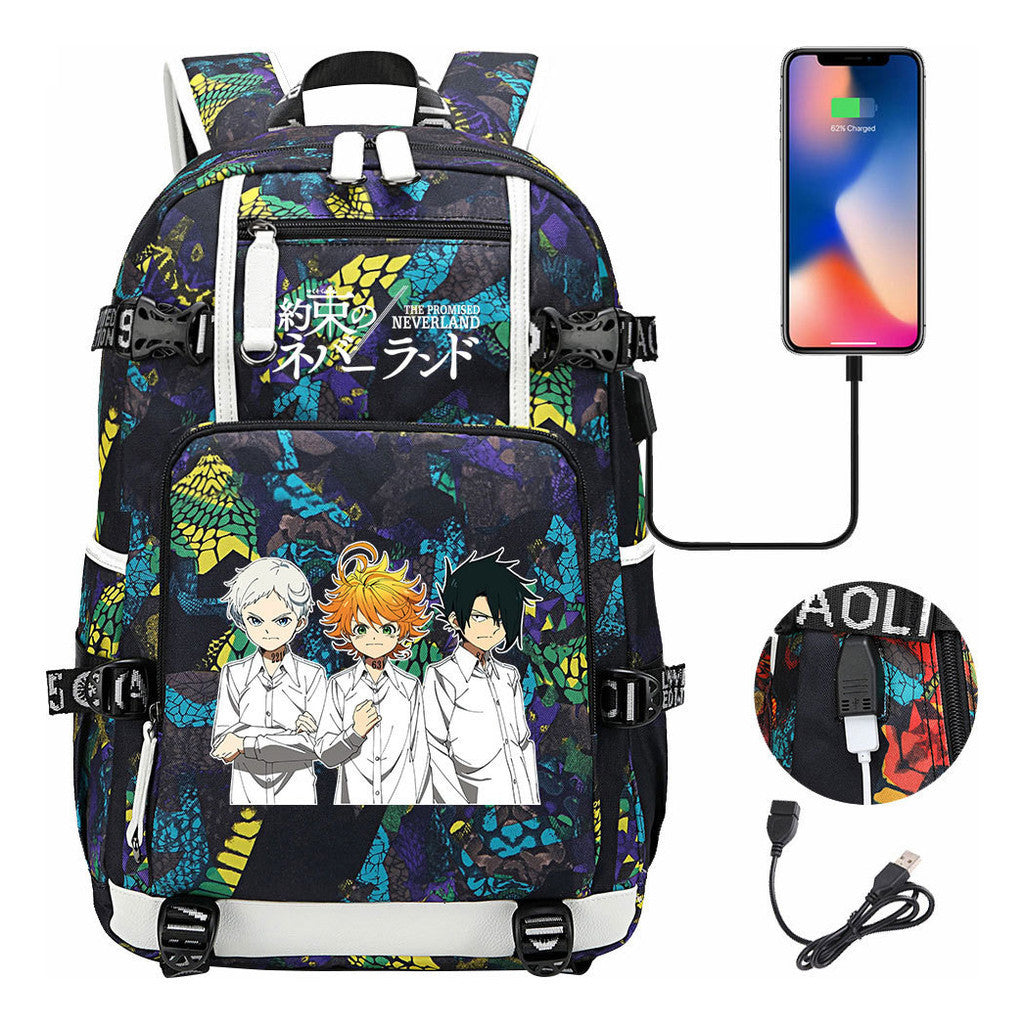 Promised Dream Island Usb Large Capacity Student Backpack Leisure Travel Backpack