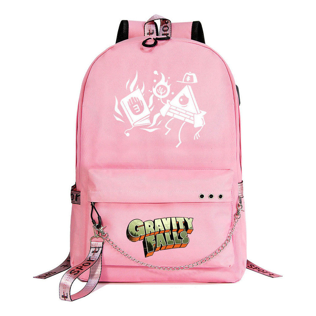 Cartoon Strange Town Youth Student School Bag Men's And Women's Leisure Travel Backpack