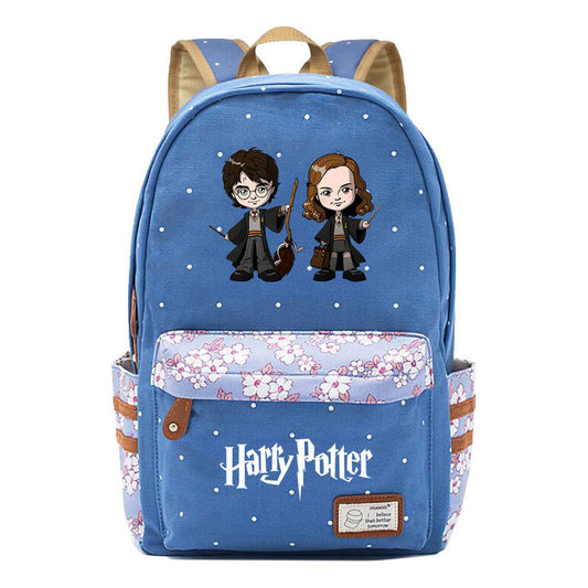 School Of Magic School Teen School Bag Floral Canvas Girl Backpack