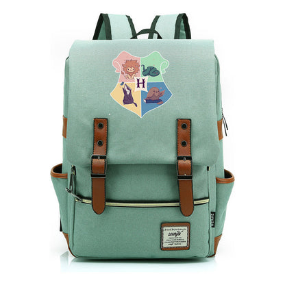 School Of Magic Printed Schoolbags For Young Students, Casual Belt Buckles And Classic Backpacks