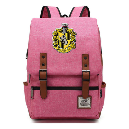 School Of Magic Printed Student School Bag Men's And Women's Casual Belt Buckle Classic Backpack