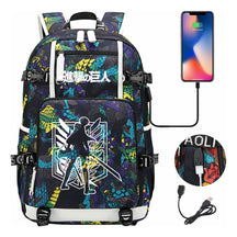 The Giant Of Manga Attack Usb Youth Student Backpack For Men And Women's Leisure Travel Backpack