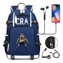 Football Star Cristiano Ronaldo Printed Youth Student Backpack Leisure Travel Backpack