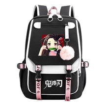 Cartoon Fashion Usb Youth Student Backpack Boy's And Girl's Leisure Ribbon Flip Backpack