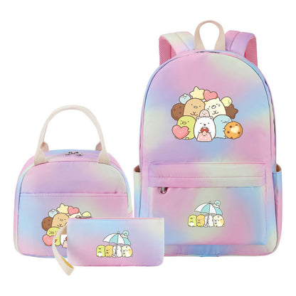 Corner Biology Student School Bag Lunch Bag Three Piece Set Backpack Set