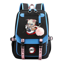 Comic Cartoon Fashion Usb Student Backpack Casual Woven Flap Backpack