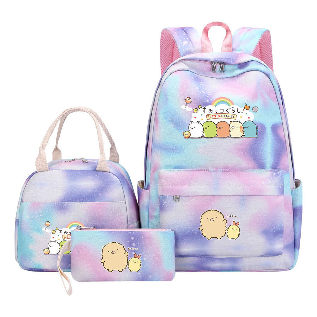 Corner Biology Student School Bag Lunch Bag Three Piece Set Backpack Set