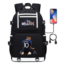 Football Star Mbappe Printed Usb Youth Student Backpack, Boy's And Girl's Backpack, Leisure Travel Backpack