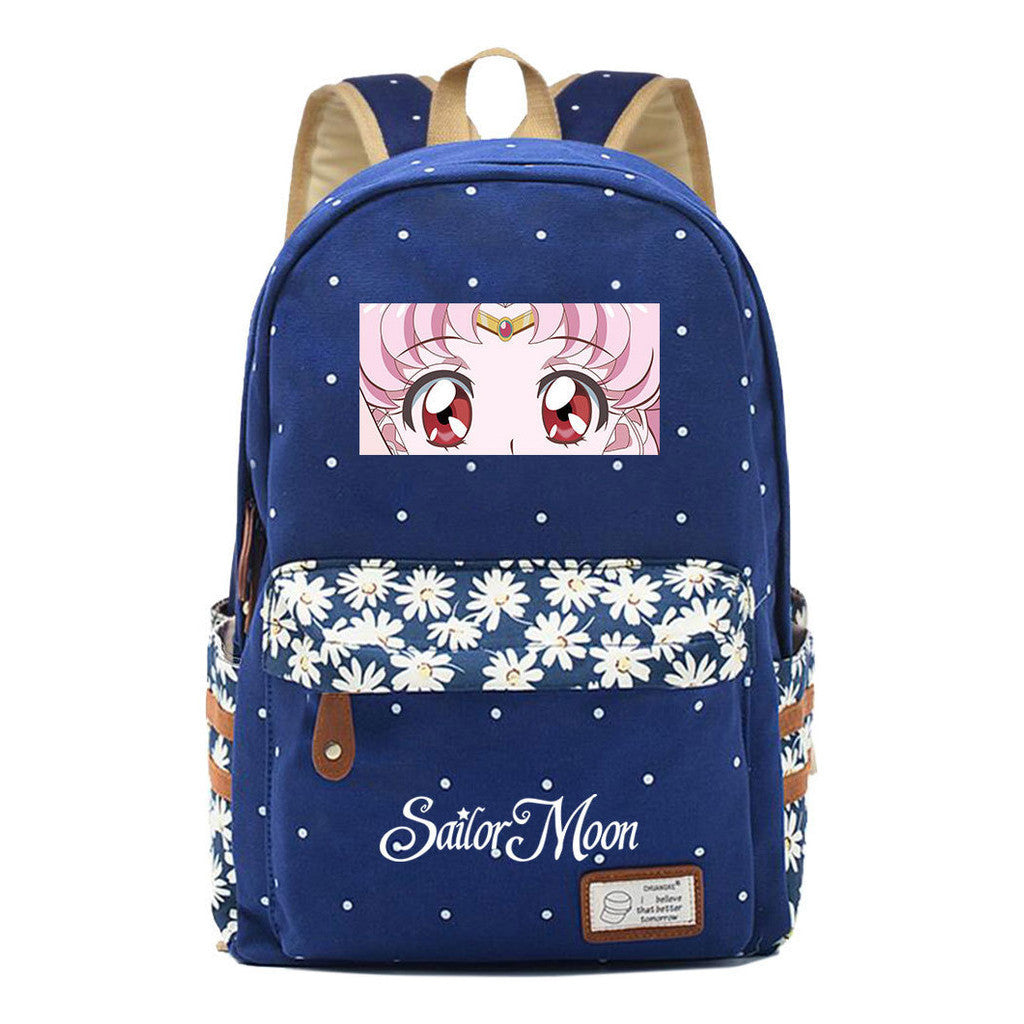 Anime Surrounding Beauty Girl Warrior Youth Student School Bag Fragmented Flower Boy's And Girl's Leisure Backpack