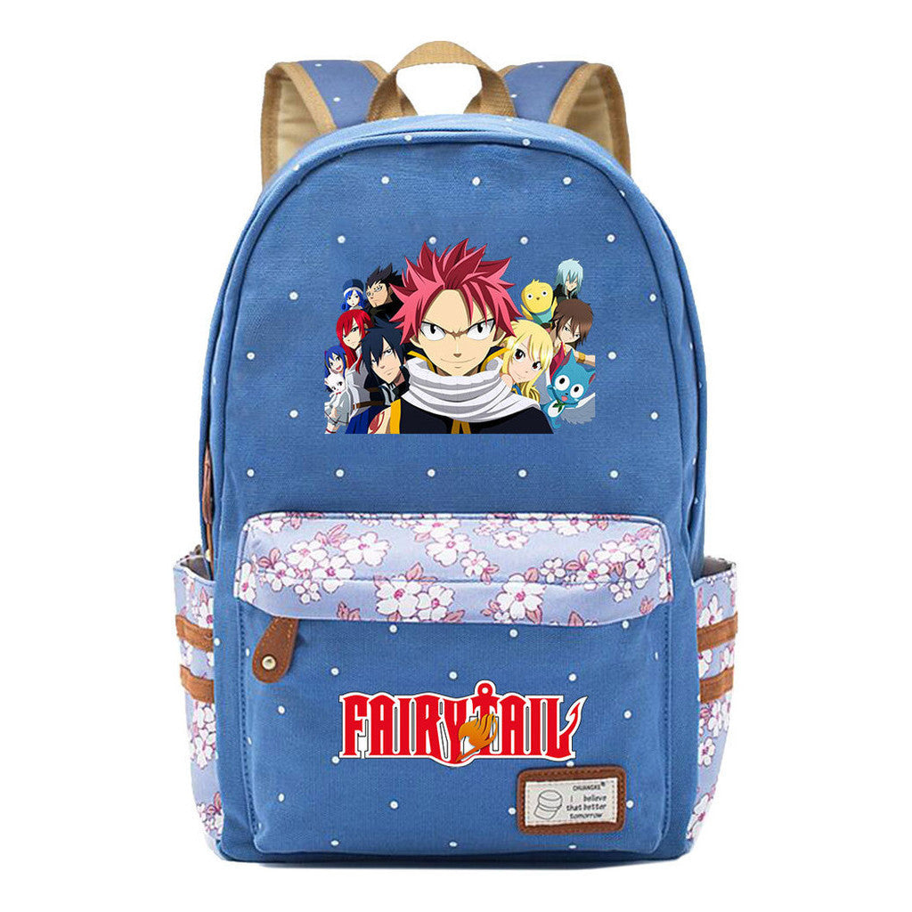 Teenage Student Backpacks, Floral Canvas, Girl Shoulders