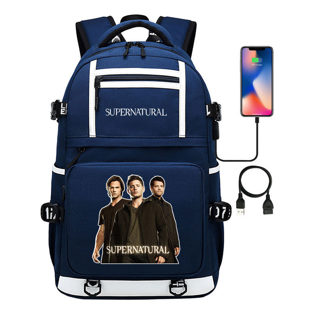 Evil Power Usb Youth Student School Bag Men's And Women's Backpack Leisure Travel Backpack