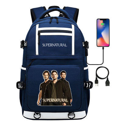 Evil Power Usb Youth Student School Bag Men's And Women's Backpack Leisure Travel Backpack