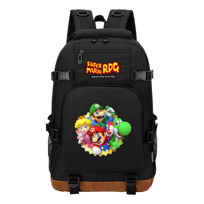 Super Mario Printed Youth Backpack For Leisure Travel Backpack