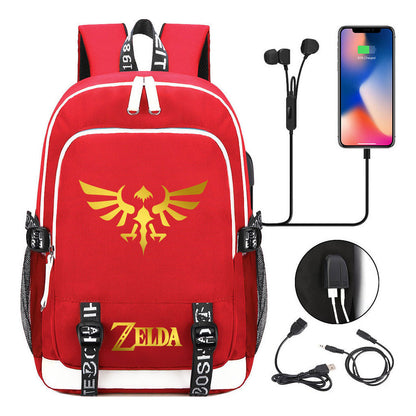 Golden Usb Youth Student Backpack For Leisure Sports Backpack