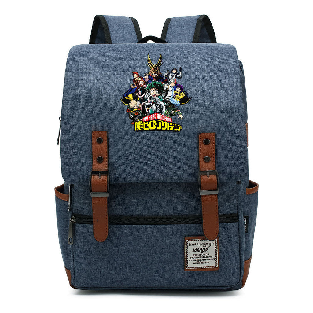 Anime My Heroes Academy Printed Student School Bag For Men And Women Leisure Belt Buckle Classic Backpack
