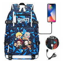 Cartoon Printed Usb Large Capacity Student Backpack For Leisure Travel Backpack
