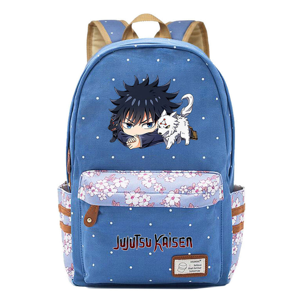 Cartoon Teenage Girl Student Backpack Casual Canvas Backpack