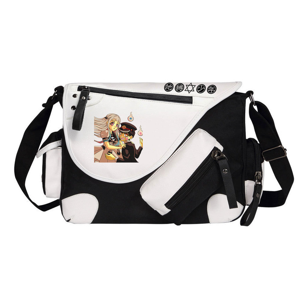 Youth Student Backpack, Canvas Shoulder Bag, Men's And Women's Casual Diagonal Backpack