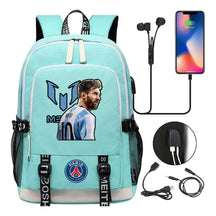 Sports Football Star Usb Youth Student Backpack For Men And Women's Leisure Sports Backpack