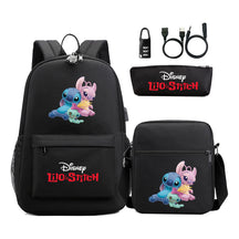 Interstellar Baby Stitch Usb Password Lock Youth Student Backpack 3-piece Set For Men And Women Backpacks