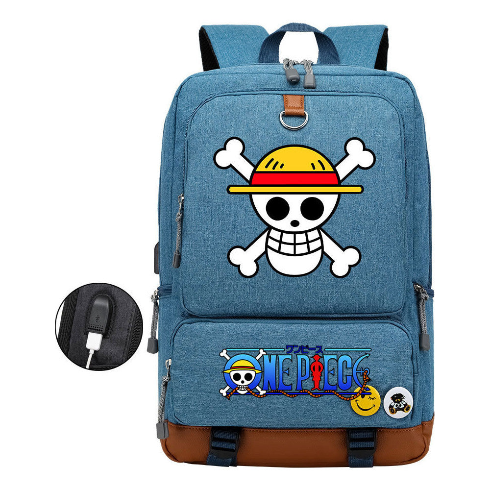 Printed Usb Youth Student Backpack For Leisure Travel Backpack